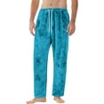 thumbnail image 6 of Hearthz Men's Fleece Pajama Pants Sky Blue Winter Thick Thermal Drawstring Lounge Pants Sleep Bottoms Elastic Waisted Mens Pajamas Pants with Pocket, 6 of 10