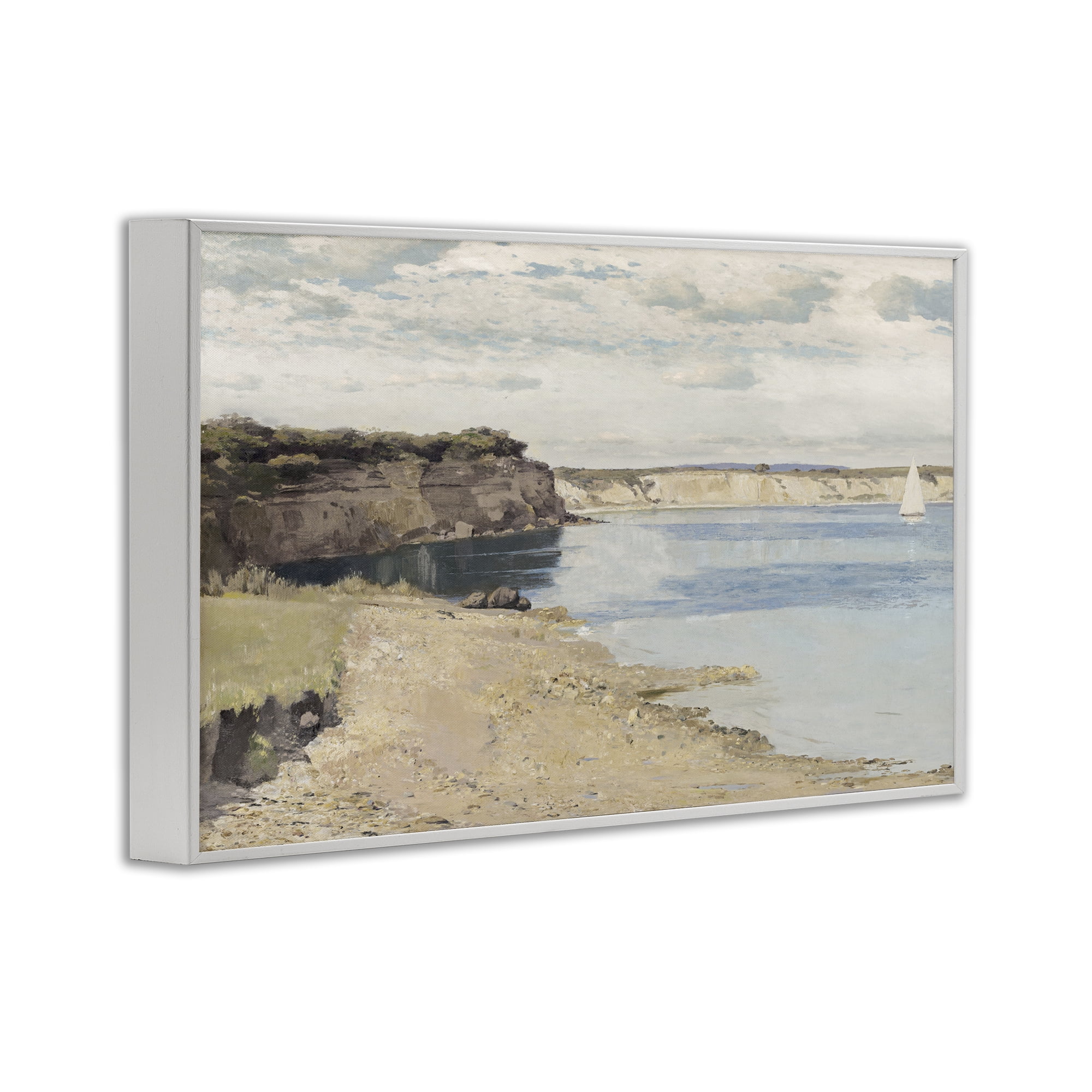 Stupell Industries Set Sail Peaceful Cove White Framed Giclee Art, design by Christy McKee