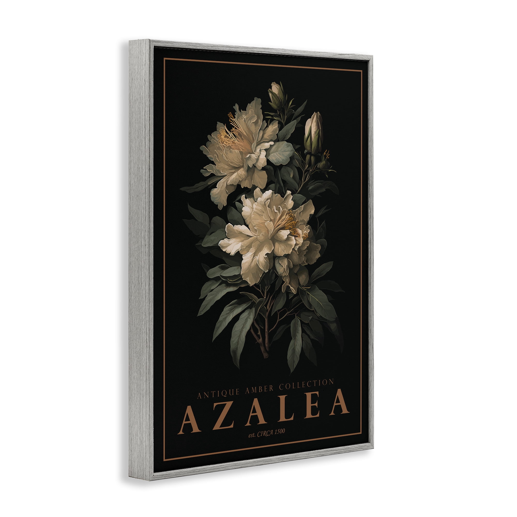 Stupell Industries Antique Azalea Light Gray Framed Giclee Art, design by Chris Giampietro