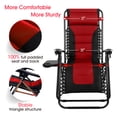 thumbnail image 5 of SUMMIT LIVING  Padded Zero Gravity Chair Outdoor Patio Recliner with Adjustable Headrest and Cup Holder,Red, 5 of 7
