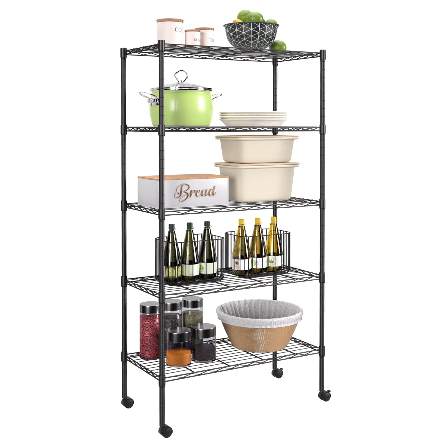 YRLLENSDAN Shelves Shelf Wire Shelving Heavy Duty Storage 5 Tier