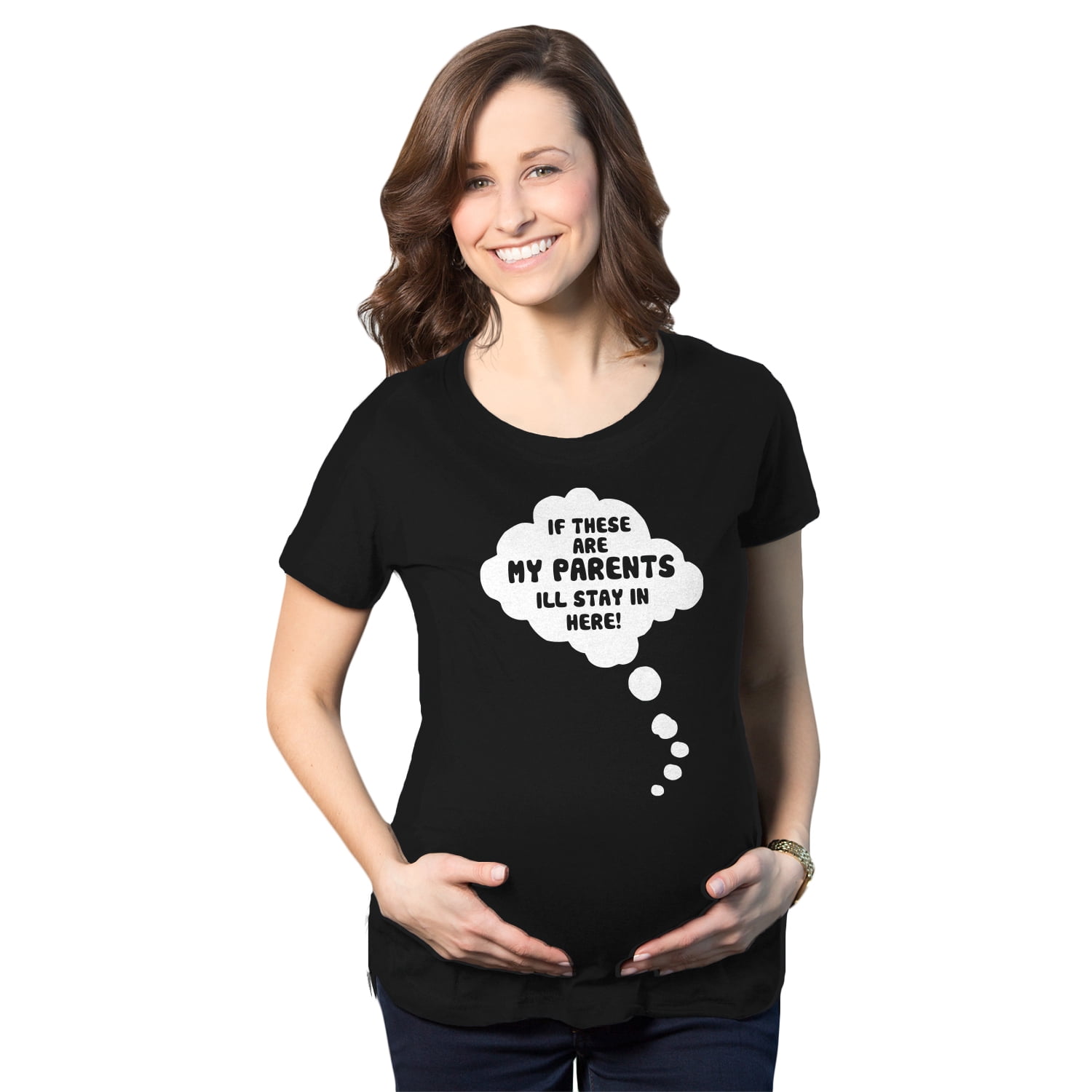 Maternity If These Are My Parents Stay Shirt Funny Pregnancy Tee - Walmart.com