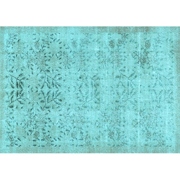 Ahgly Company Indoor Rectangle Abstract Light Blue Contemporary Area Rugs, 4' x 6'