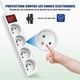 thumbnail image 5 of Regleta de 4 enchufes con interruptor de enchufe plano, bloque de 4 enchufes, extensión de 1,5 m 230 V con seguridad para niños, 5 of 5