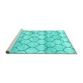 thumbnail image 2 of Ahgly Company Machine Washable Indoor Square Trellis Turquoise Blue Modern Area Rugs, 3' Square, 2 of 4