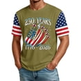 thumbnail image 2 of Men's 250 Anniversary Shirt 1776-2026 250th Birthday Patriotic American Flag T-Shirt Army Green 3XL, 2 of 5
