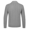 thumbnail image 6 of Zedker Men's Cardigan Sweaters Casual Wool Blend Long Sleeve Shawl Collar Buttons Down Cable Knit Sweater Gray L, 6 of 7