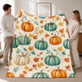 thumbnail image 3 of SPXUBZ Pumpkin Flannel Fleece Blanket, Soft Throw Blanket with Colorful Fall Pattern, Cozy Warm Blanket for Sofa Bed Bedroom Decor 60"x50", 3 of 5