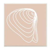 Stupell Industries Clam Shell Seashell Stripes Casual Line Doodle Graphic Art Unframed Art Print Wall Art, Design by Daphne Polselli