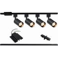 thumbnail image 1 of 4-Light LED Track Lighting Kit with 3.3FT H Track Lighting Rails & Floating Canopy Connector, GU10 Track Light Kit, Modern Kitchen Track Lighting Fixtures Ceiling Spot Light, Black (No Bulbs), 1 of 9