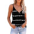 thumbnail image 1 of Camisa con tirantes finos y cuello en V para mujer, informal, holgada, transpirable, con estampado de rayas, para verano, 1 of 5