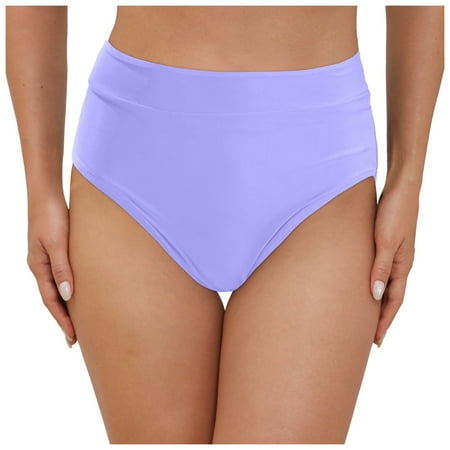 Womens Bikini Bottoms High Waisted Bikini Bottom Tummy Control Bathing Suit Full Coverage Bikini Bottom Thong Brazilian Bikini Beach Wear Birthday Gifts for Women