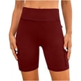 thumbnail image 2 of High Waisted Shorts Women Casual Tummy Control Stretchy Athletic Shorts with Pockets Summer Biker Shorts, 2 of 8