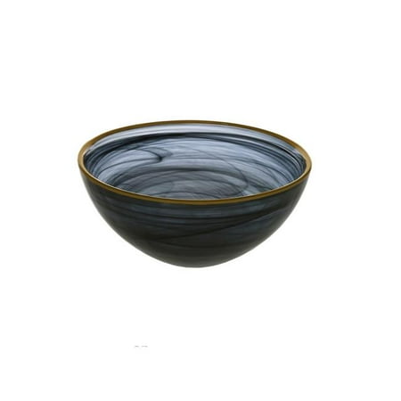 

Classic Touch CB346 6.25 in. Black Alabaster Bowl with Gold Rim