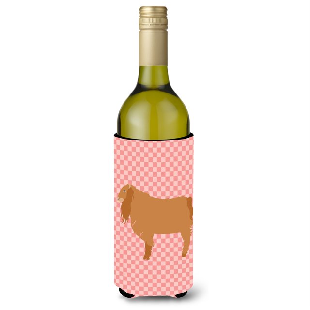 "Treasures American Lamancha Pink Check Decorativo Botella Abrazadera, 750 ml, Multicolor" Caroline's Treasures BB7885LITERK
