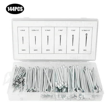 

2024 144Pcs Cotter Pin Assortment Set Kit Iron Industrial Supplies Fastener Manual Tools