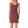 thumbnail image 3 of INSPIRE CHIC Women's Sleeveless Sleepwear Sleep Dress Ribbed Knit Night Shirt Chemise Nighties Nightgowns XS Burgundy, 3 of 6