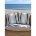 thumbnail image 5 of Outdoor Pillows Waterproof, Grey Blue Vertical Stripes Bedding Throw Pillows with Insert for Couch Sofa Bed, Modern Minimalist Abstract 16x16 Inch Pillowcases Decorative Patio Pillow Set of 1, 5 of 8