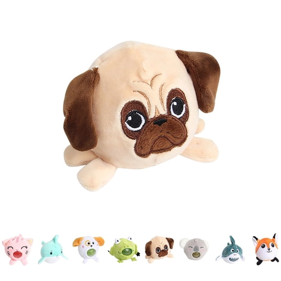 Squishy Cartoon Animal Plush Vent Squeeze Ball, Soft Plush Fidget Toy with Random‑Color Inner Bead Ball, Portable Stress Relief Toy for Kids, Birthday & Festival Present