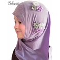 thumbnail image 2 of BOHOWAII Kids Girls Muslim Instant Hijab Ready To Wear Islamic Shawls Turban with Flowers Scarfs Jersey Head Wrap (2-7 Y), 2 of 4