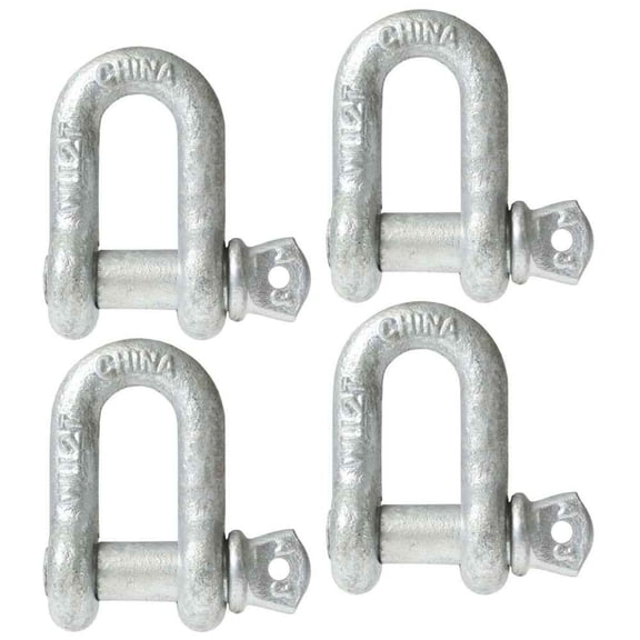 7/8" Galvanized Screw Pin Chain Shackle - 4 Pack
