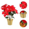 thumbnail image 2 of Simulation Poinsettia Pot Decoration Artificial  Flower Plant Home Decor, 2 of 6