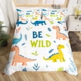 thumbnail image 2 of Erosebridal Literie Dinosaure Mignonne Format Grand, Literie Imprimée « Be Wild » Format Grand, Déco de Chambre Animaux Dessin Animé, Réversible 3 Pcs (Sans Couette), 2 of 7