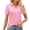 Pink #24, variant on KDDYLITQ Womens Polo Shirts V Neck Collared Baggy Uniform Short Sleeve Solid Color Summer Tees Dressy Lightweight Comfy Trendy Tops Beige 2XL