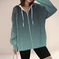 thumbnail image 2 of Womens Zip Up Hoodies Gradient Color Oversized Sweatshirt Long Sleeve Drawstring Full Zip Hooded Jacket Fall Outerwear for Women 2025, 2 of 4