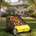 thumbnail image 1 of Twister.CK Balayeuse à Gazon Poussée de 26 Pouces avec 4 Brosses Rotatives, Collecteur de Grande Capacité de 7 Pi3, Balayeuse de Feuilles de Cour à Hauteur Réglable pour le Nettoyage de Pelouse, Jardin et Patio, Jaune, 1 of 7