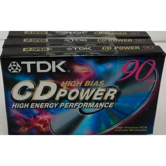 TDK CD Power 90 Cassettes Audio Haute Performance - 3 Paquets