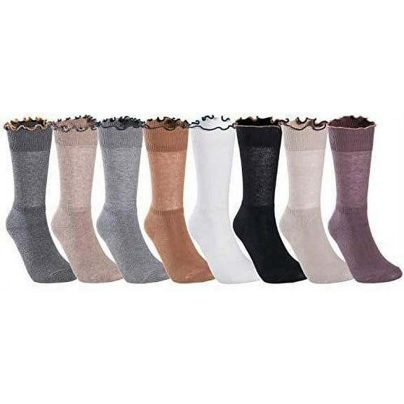 Lovely Annie Splendid Comfortable Women's Cotton Crew Socks L1855 Size 5-11