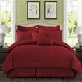 thumbnail image 1 of JML 10 Piece Bed in a Bag Quilted Diamond Comforter Set with Sheets, King, Burgundy, 1 of 5