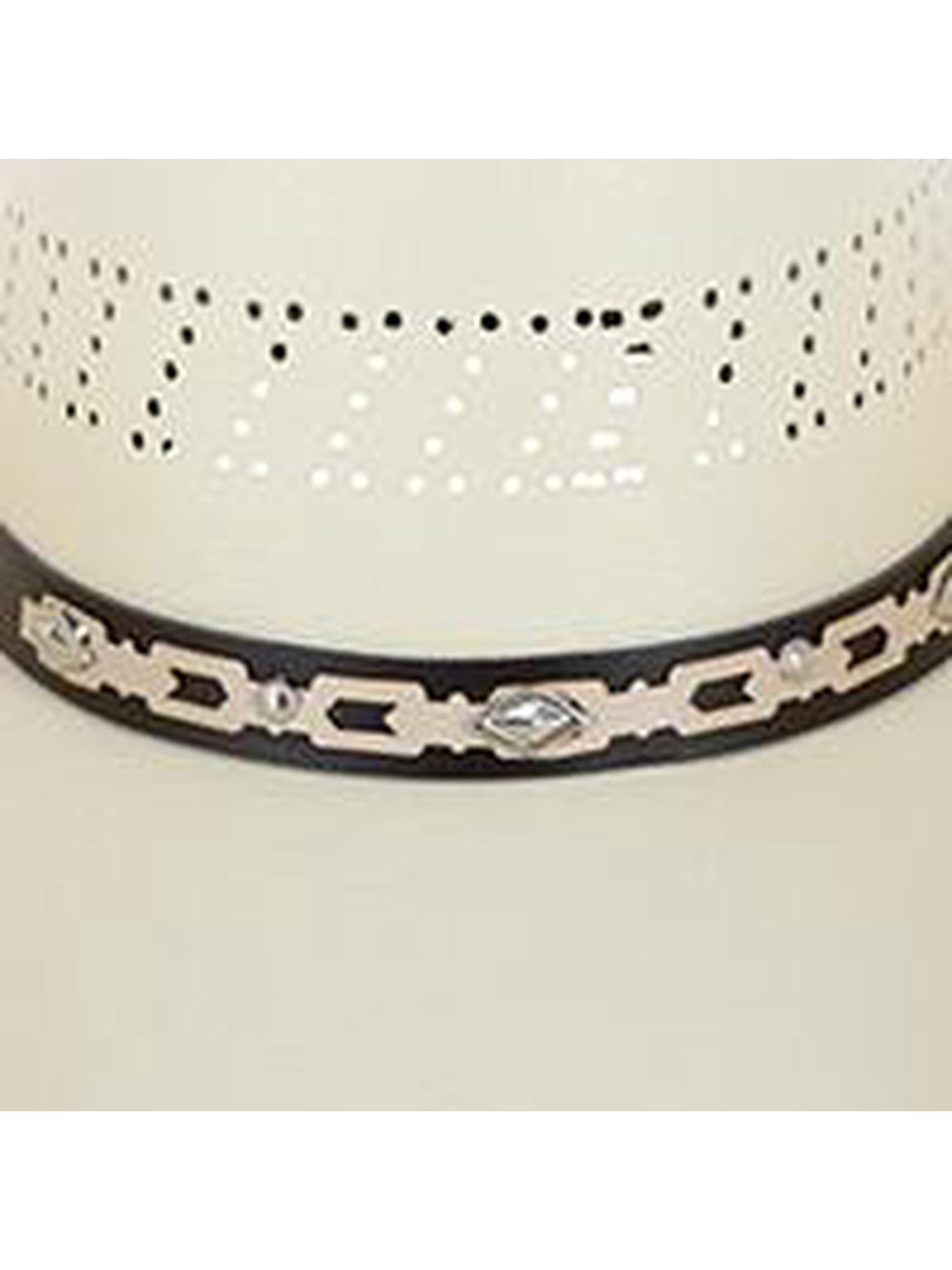 CTM  Buffalo Crown Canvas Western Hat with Geometric Hatband (Men)