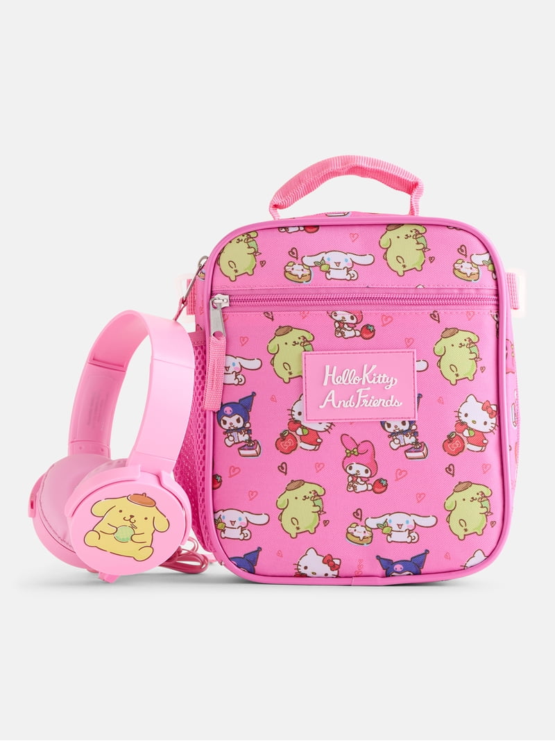 hello kitty 5 piece backpack set with lunch bag and Friends and Box for School Bundle + More colorful backpack Hello Kitty Backpack and Lunch