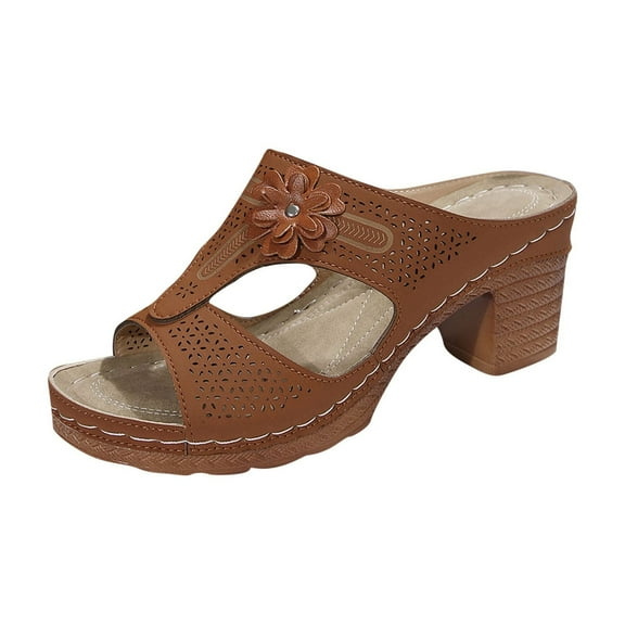 Women's Heeled Sandals Flip Flops Low Block Heels Chunky for Women Comfortable Open Toe Party Wedding Dress Shoes for Women Dressy
