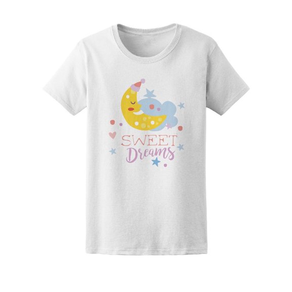 Cute Sleeping Moon Sweet Dreams Tee Women's -Image by Shutterstock