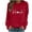 Red, variant on AOOCHASLIY Christmas Tops Women's and Winter New Long Sleeve Loose Large Size Casual Sweatshirt Women Hoodless Sweatshirt