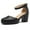 Black, variant on DADAWEN Women's Ankle Strap Platform Dress Wedding Shoes with Chunky Mid Heels and Closed Toe
