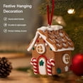 thumbnail image 6 of Christmas Gingerbread House Ornament, Mini House Hanging Ornament, Candy Cane Door Design for Christmas Tree, Wreath, Garland and Festive Holiday Display, 2.75 Inch, 6 of 7