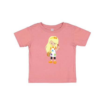 

Inktastic Cute Girl Blonde Hair Painter Paint Artist Gift Baby Girl T-Shirt