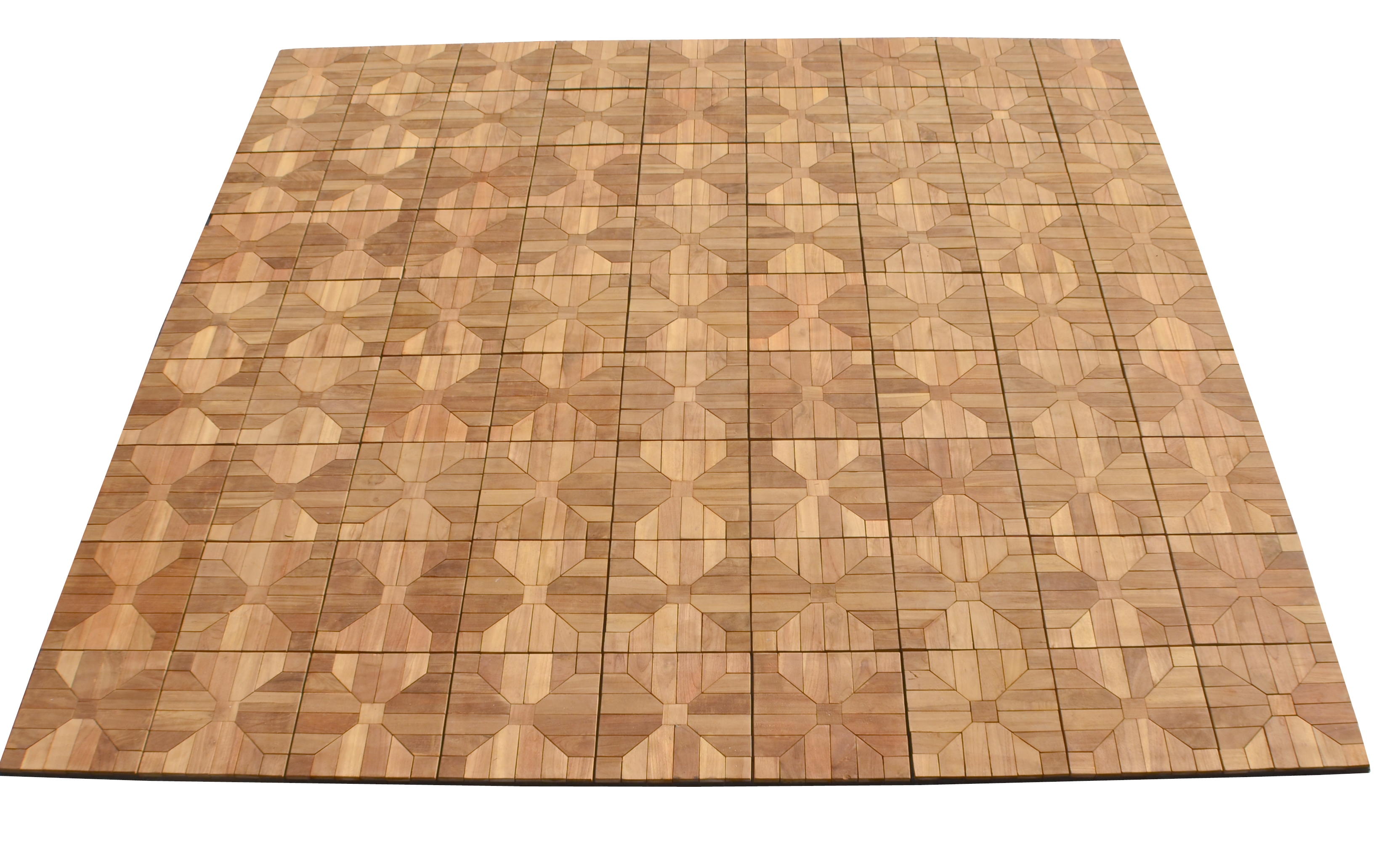 TEAK DECK TILES 12"x12" Outdoor Patio Interlocking DIY (Box of 12) Floor