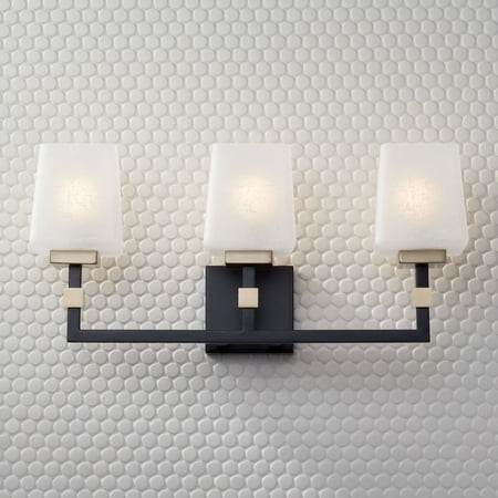 

Possini Euro Design Beauregard Modern Wall Light Black Gold Hardwire 21 3/4 3-Light Fixture Square Linen Glass Shade for Bedroom Bathroom Reading