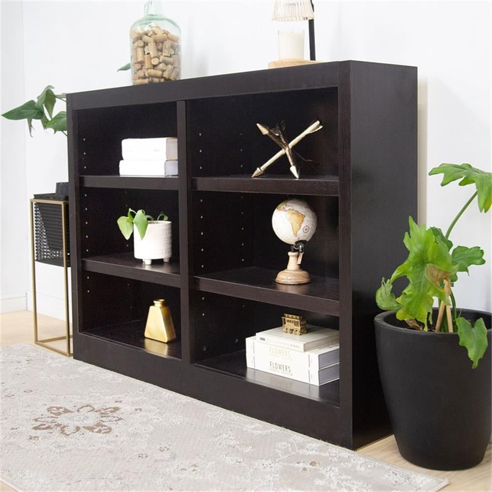 Maklaine Book Shelf - Wood Bookcase Furniture 48 x 36" - Espresso