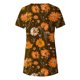 thumbnail image 4 of Blusas de Manga Corta para las Mujeres Botón Impreso Cuello Redondo Top Casual, Blusas para las Mujeres Casual, 4 of 5