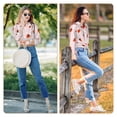 thumbnail image 7 of KLL Strawberry Print Women's Long Sleeve Pajamas with Pants Sleepwear Loungewear 2 Set-Medium, 7 of 7