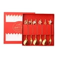 thumbnail image 2 of Juego de cubiertos dorados, cuchara de postre, vajilla reutilizable, utensilios con detalles dorados, cuchara de café para fiestas de año Nuevo Chino Estilo A, 2 of 8