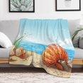 thumbnail image 5 of Seashell On The Beach Soft Cozy Warm, Lightweight And Plush Flannel Throw Blankets - Perfect for Couch, Bed, Travel, 5 of 7