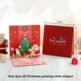 thumbnail image 2 of Pop Up Card Christmas Pack of 4, Funny 3D Christmas Card, Red, 2 of 5