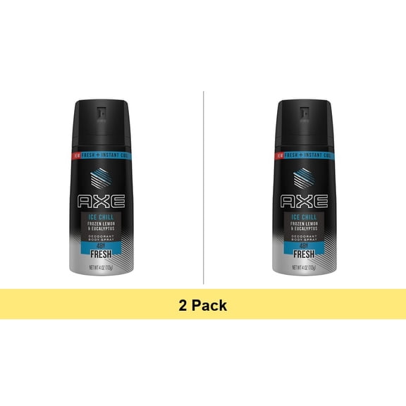 AXE Ice Chill 48H High Definition Scent Deodorant Body Spray 4.0 Oz - 2 Pack